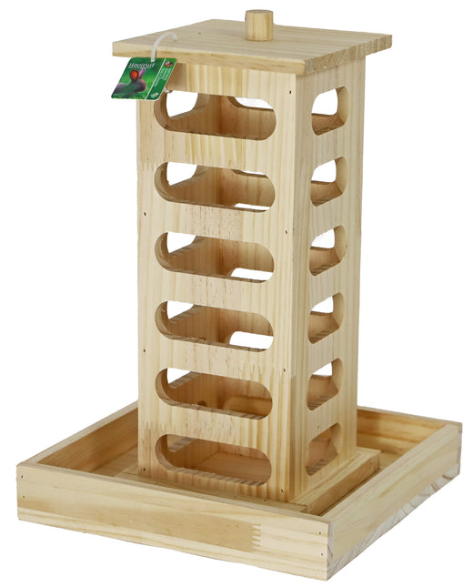 AnimalstoreXL Boon Hooiruif Toren Hout met Deksel met Voerbak 38cm