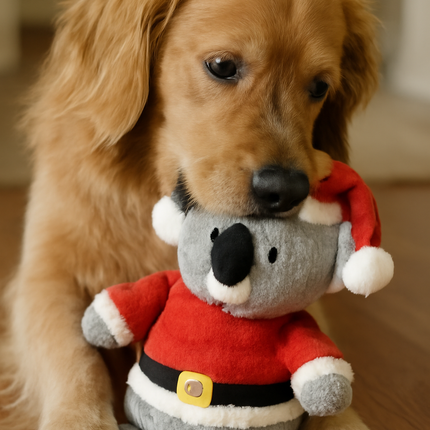 Boon Koala Plüsch mit Weihnachtsanzug Grau 32cm