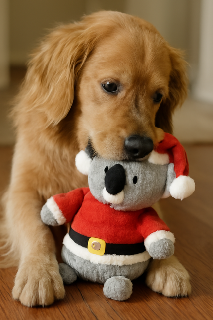 Boon Koala Plüsch mit Weihnachtsanzug Grau 32cm