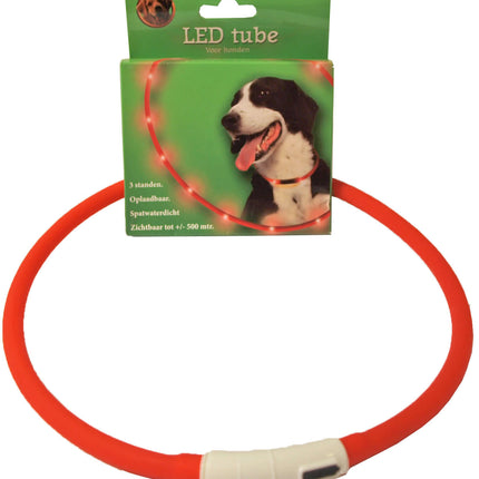 AnimalstoreXL Boon Ledtube Usb Oplb. Verstelb.Rood 20-70cm