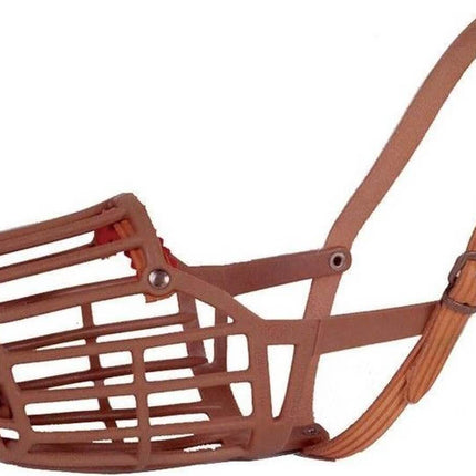 AnimalstoreXL Boon Muilkorf Plastic met Lederen Band Nr 2