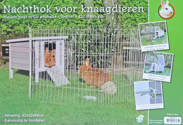 AnimalstoreXL Boon Nachthok Bouwp. Grijs Wit 42x52x48cm