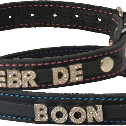 AnimalstoreXL Boon Naamhalsband Soft Gest. Zw Rz. 12mm 35cm
