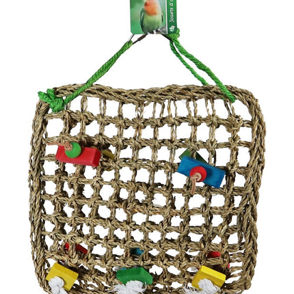 AnimalstoreXL Boon Zeegrasklimrek met Houten Klossen 29x29cm