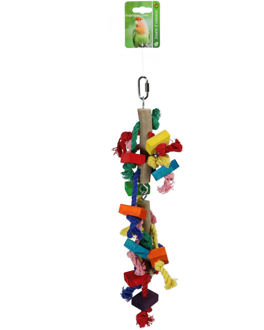 AnimalstoreXL Boon Slinger Hout met Touw met Blok 45cm