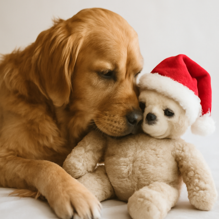 Boon Luiaard Plüsch mit Weihnachtsmütze Beige 40cm