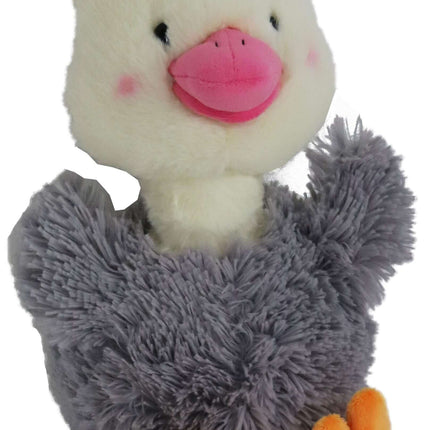 AnimalstoreXL Boon Struisvogel Pluche Grijs Wit met Piep 38cm