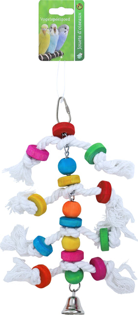 AnimalstoreXL Boon Touwladder met Houten Klos met Met. Bel 30cm