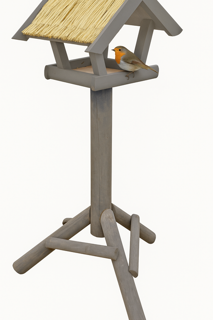 Boon Voederhaus Grau Mini Stroh Dach - Weiß Mini Zehen Dach