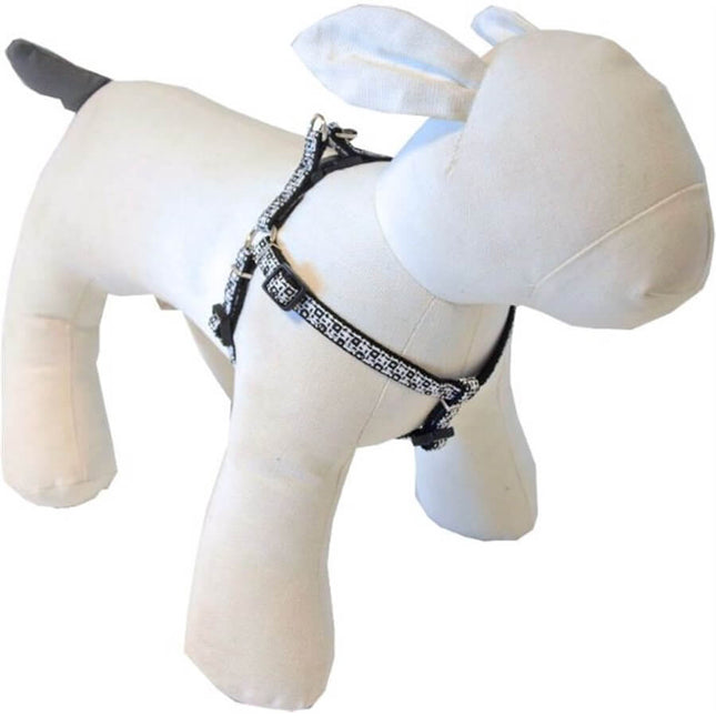 AnimalstoreXL Boon Tuig BH Nylon Ruit Zwart 15mm 40-55cm