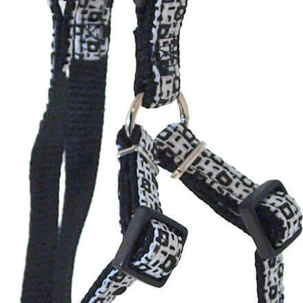 AnimalstoreXL Boon Tuig BH Nylon Ruit Zwart 15mm 40-55cm