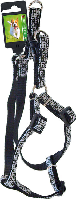 AnimalstoreXL Boon Tuig BH Nylon Ruit Zwart 15mm 40-55cm