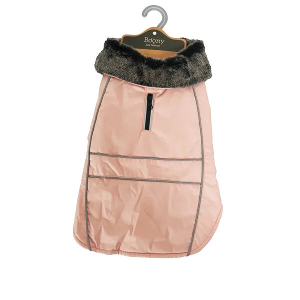 AnimalstoreXL Boony Hondenjas Parka Bontkraag Zacht Roze 20cm