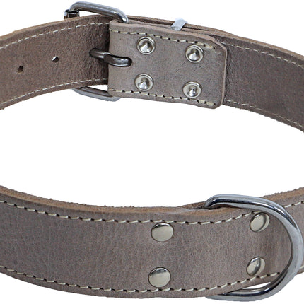 AnimalstoreXL Boony Est1941 Halsband Leder Grey 10mm 25cm