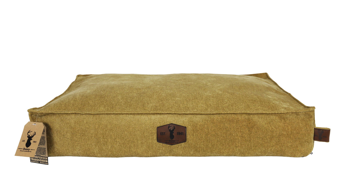 AnimalstoreXL Boony Est1941 Premium Ligkussen Ortho.Ochre Yellow 80x60x14cm