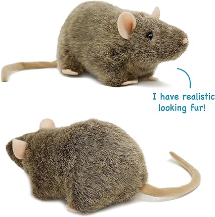 Boony Ratten Plüsch Liegend Weiß - Braun 22cm