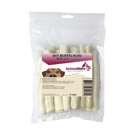 AnimalstoreXL Buffelhuid rolls wit 15 stuks