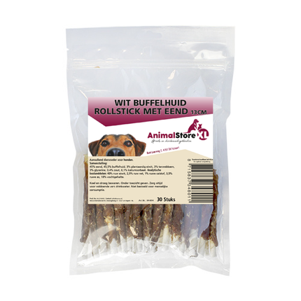 Buffelhaut Rollsticks mit Ente 13cm 8 Stück