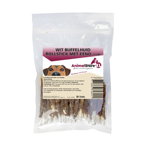 Buffelhaut Rollsticks mit Ente 13cm 8 Stück