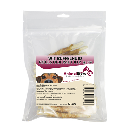 Buffelhaut Rollsticks mit Huhn 13cm 10 Stück