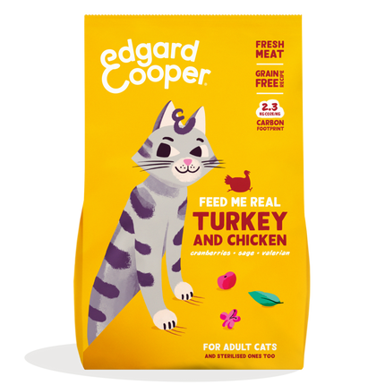 AnimalstoreXL Edgard & Cooper Brok Volwassen Kat Vrije-uitloop Kalkoen & Kip Graanvrij