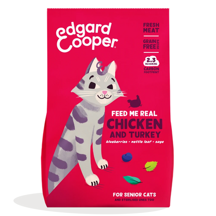 AnimalstoreXL Edgard & Cooper Brok Senior Kat Vrije-uitloop Kalkoen & Kip Graanvrij 2kg