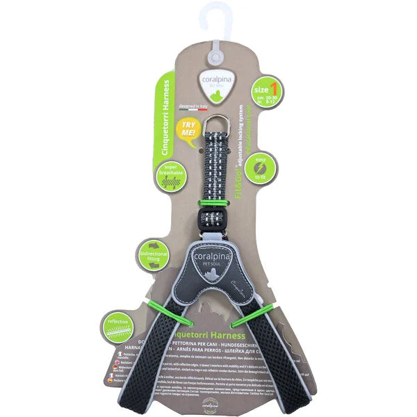 AnimalstoreXL Cinquetorri zwart harnas voor honden