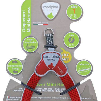 AnimalstoreXL Coralpina - Cinquetorri harnas voor kleine honden rood