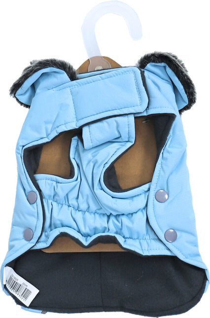 AnimalstoreXL Hondenjas Parka Bontkraag lichtblauw 20cm