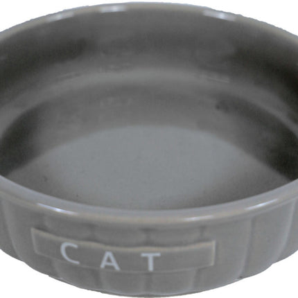 AnimalstoreXL Drinkschotel Steen Kat Ribbel Taupe 14cm