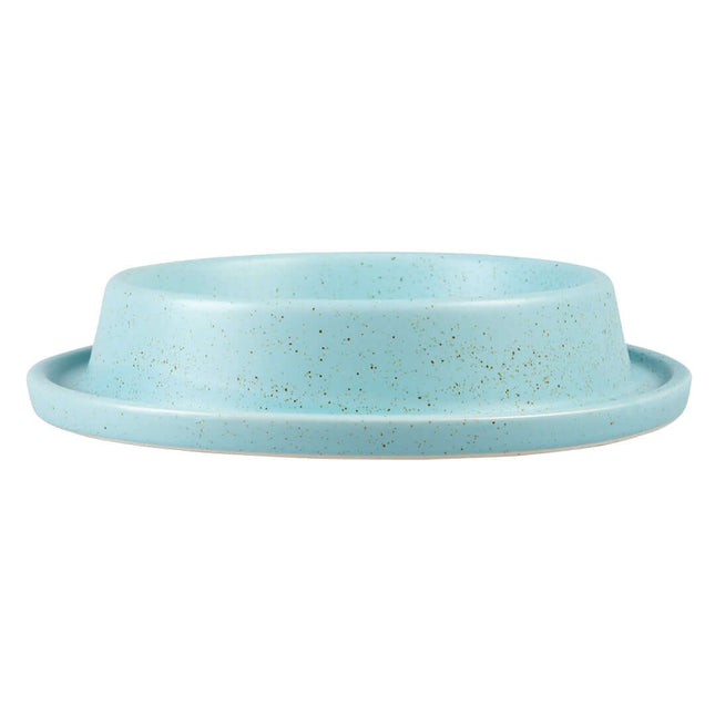 AnimalstoreXL Duvoplus - Anti-Mors Eetkom Stone Speckle 430ml - 20,5x20,5x4cm Turquoise