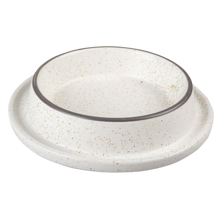 AnimalstoreXL Duvoplus - Anti-Mors Eetkom Stone Speckle 430ml - 20,5x20,5x4cm Wit