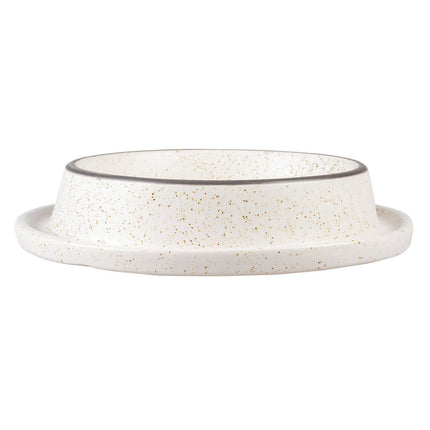 AnimalstoreXL Duvoplus - Anti-Mors Eetkom Stone Speckle 430ml - 20,5x20,5x4cm Wit