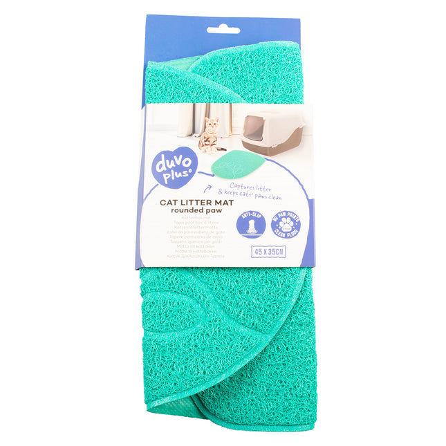 AnimalstoreXL Duvoplus Kattenbakmat Pootje Afgerond Petrol