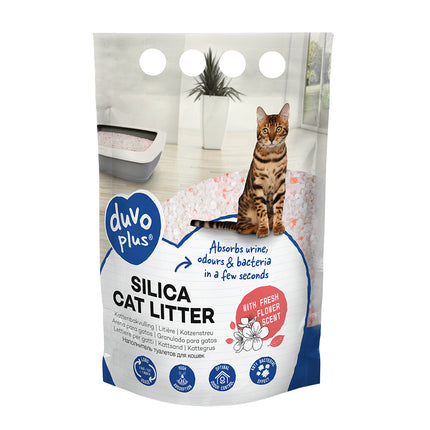AnimalstoreXL Duvoplus Premium Silica Kattenbakvulling Bloemen 5L