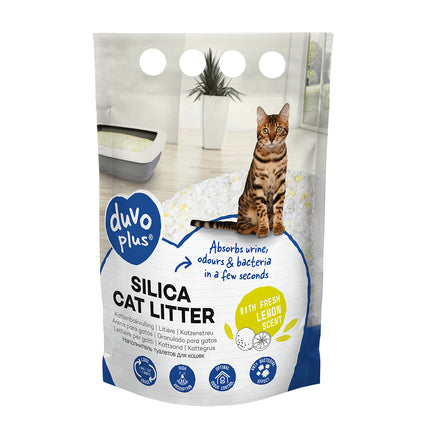AnimalstoreXL Duvoplus Premium Silica Kattenbakvulling Citroen 5L