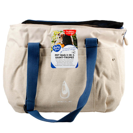 AnimalstoreXL Duvoplus Saint-Tropez Pet Bag 2-In-1 34x22x33cm max 6kg Beige