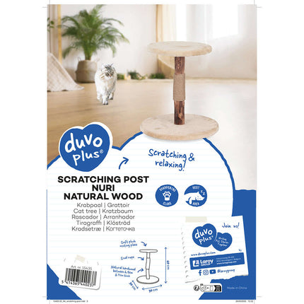 AnimalstoreXL Duvoplus Krabpaal Nuri Natural Wood - 30x30x40cm Beige