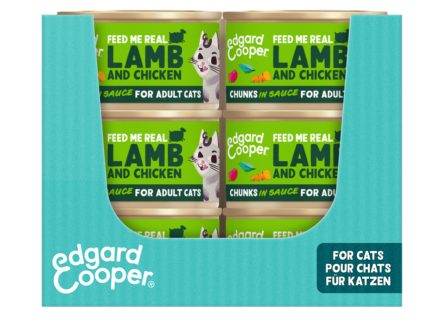 AnimalstoreXL Edgard & Cooper Kat Stukjes-in-saus Lam & Scharrelkip Graanvrij