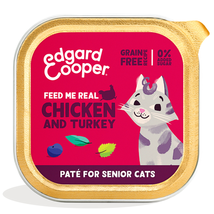AnimalstoreXL Edgard & Cooper Senior Kat Paté Scharrelkip & Kalkoen Graanvrij
