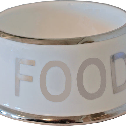 AnimalstoreXL Eetbak Steen Hond Food Wit/Zilver 18cm