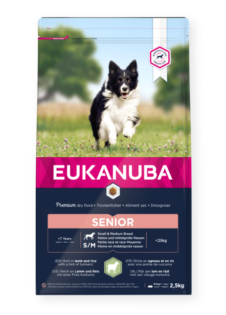 AnimalstoreXL Eukanuba Hondenbrokken Senior Klein/Middelgroot Lam & Rijst 2,5kg