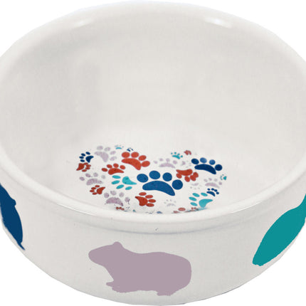 AnimalstoreXL Eetbak Steen Cavia Wit/Print 11cm