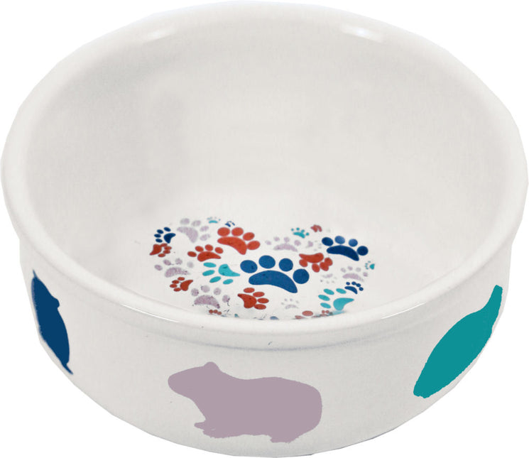 AnimalstoreXL Eetbak Steen Cavia Wit/Print 11cm