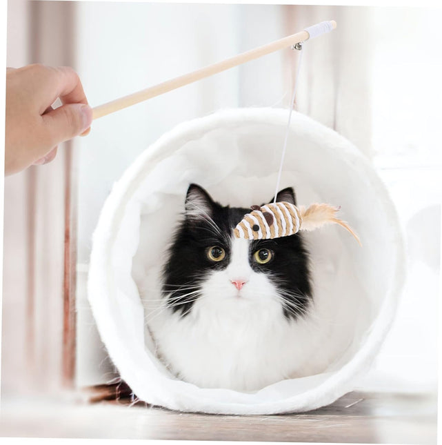 Angel mit Raffia Maus und Glocke