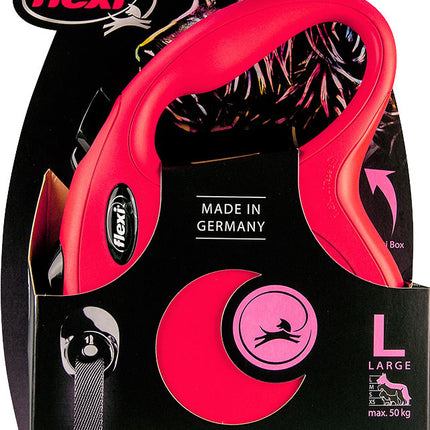 AnimalstoreXL Flexi - Rollijn Classic Koord Tape L Rood 8m - Hondenriem