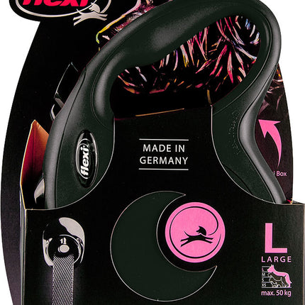 AnimalstoreXL Flexi - Rollijn Classic Koord Tape L Zwart 8m - Hondenriem