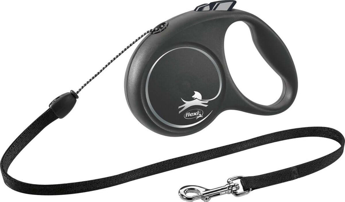 AnimalstoreXL Flexi Rollijn Black Design Cord S Zwart 5 meter