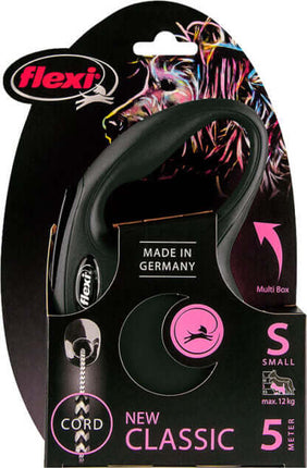 AnimalstoreXL Flexi Rollijn Classic Cord S Zwart 5 meter
