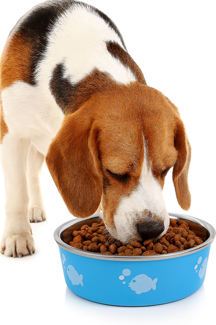 Fressnapf Edelstahl Katze Hellblau mit Fisch 11cm